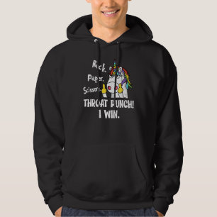 Rock Paper Scissors Throat Punch I Win Funny Unico Hoodie