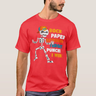 Rock paper scissors throat punch I win Skeleton ra T-Shirt