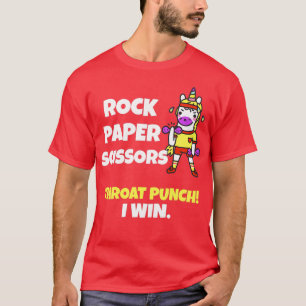Rock Paper Scissors Throat Punch I Win Unicorn T-Shirt