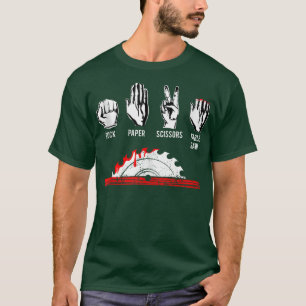 Rock Paper Table Saw Funny Carpenter Gift for Wood T-Shirt