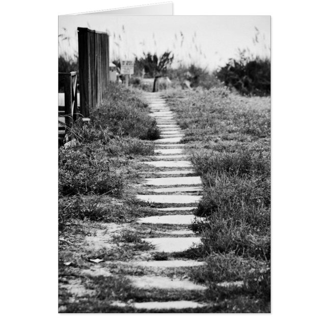 Rock Path up the hill in Black and White (Front)