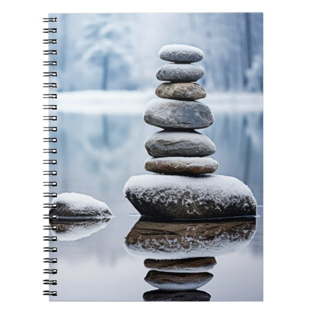 Rock Pebble Forest Tranquil Peaceful  Notebook (Front)