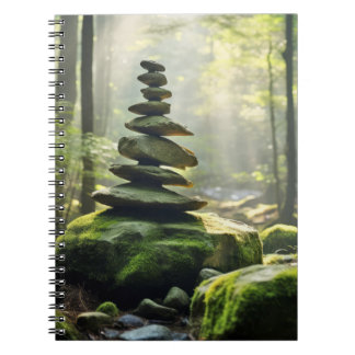 Rock Pebble Forest Tranquil Peaceful  Notebook