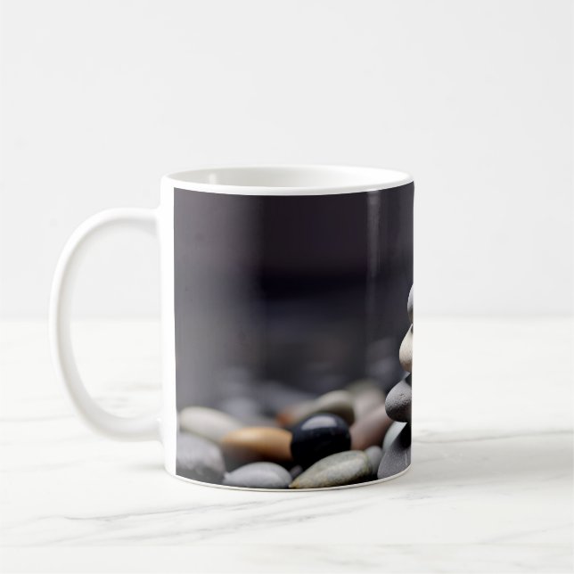 Rock Pebble Sand Tranquil Peaceful  Coffee Mug (Left)