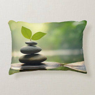 Rock Pebble Water Tranquil Peaceful  Decorative Cushion