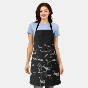 Rock Petroglyph Ancient European Deer Hunting Apron