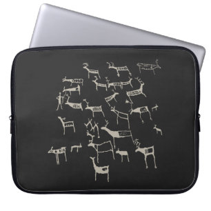 Rock Petroglyph Ancient European Deer Hunting Laptop Sleeve