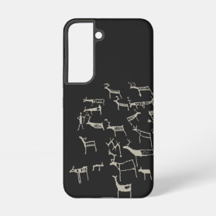Rock Petroglyph Ancient European Deer Hunting Samsung Galaxy Case