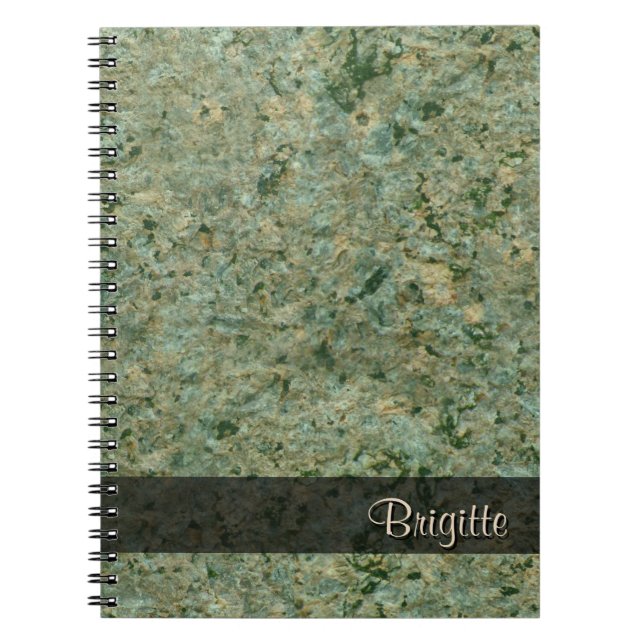 Rock Photo Geology Texture Green any Text Spiral Notebook (Front)