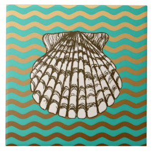 Rock Pool Nautical Clam Shell Design Tile