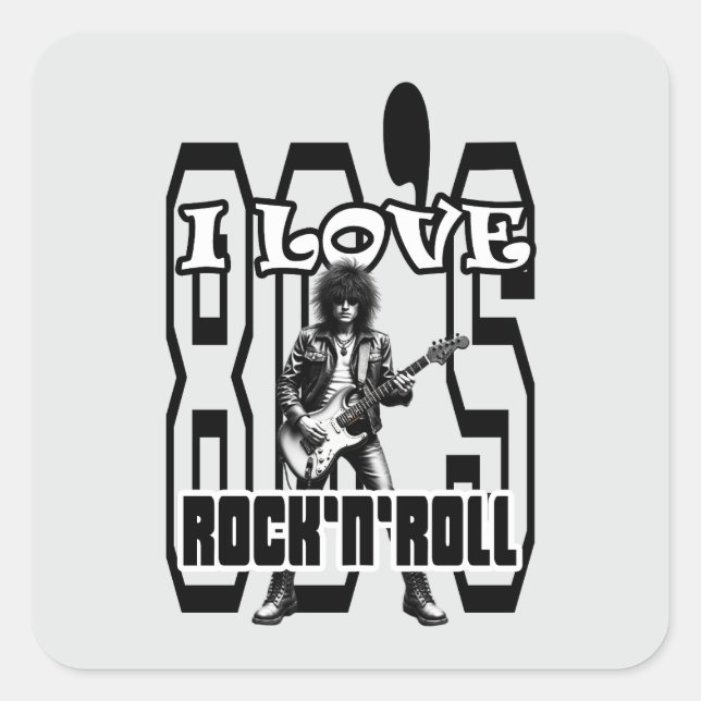 Rock Print - I Love 80s Rock’n’Roll – Sticker (Front)