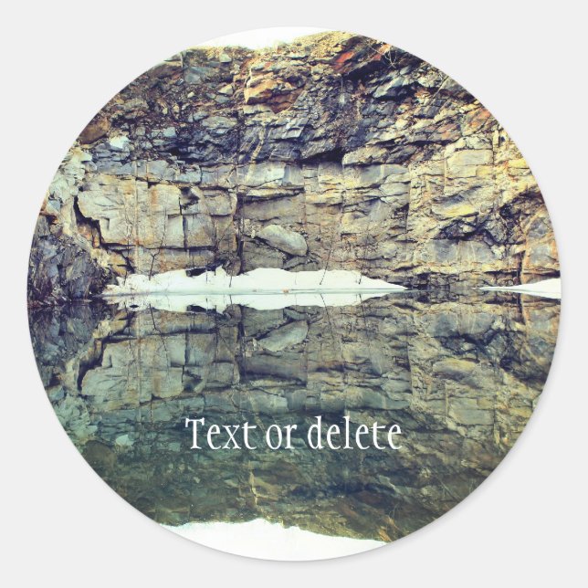 Rock Quarry Wall Reflections 1 Personalised Classic Round Sticker (Front)