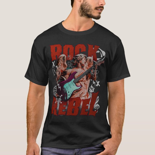 Rock Rebel Angel Gothic Rock Music T-Shirt (Front)
