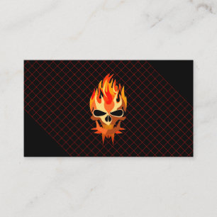 Rock & Roll Band Musician Guitarist Flaming Skull  Business Card