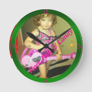 Rock, Roll & Candy Round Clock