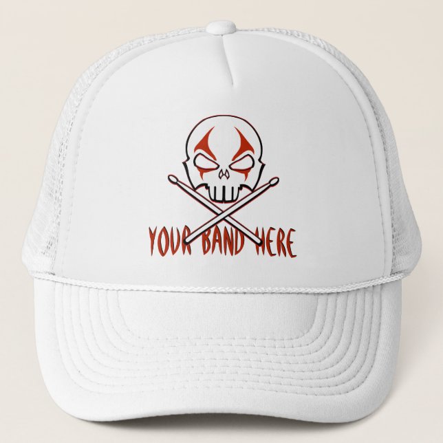 Rock & Roll Cap Custom Heavy Metal Drummer Caps (Front)