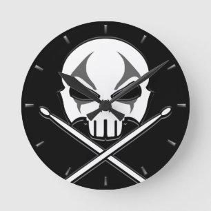 Rock & Roll Clock Heavy Metal Drummer Wall Clock