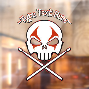 Rock & Roll Decal Personalise Drummer Window Decal