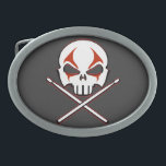 Rock & Roll Drummer Belt Buckle Metal Buckle<br><div class="desc">Heavy Metal Drummer Belt Buckle Rock and Roll Buckles Accessories Skull and Crossbones Drummer Belt Buckles Jewellery,  Shirts Gifts Heavy Metal Drummer Gothic Music Belt Buckles Rock Musician Deathmetal Accessories Gifts Cool Hardcore Rock and Roll Shirts and Gifts by Artist / Designer www.kimhunter.ca</div>