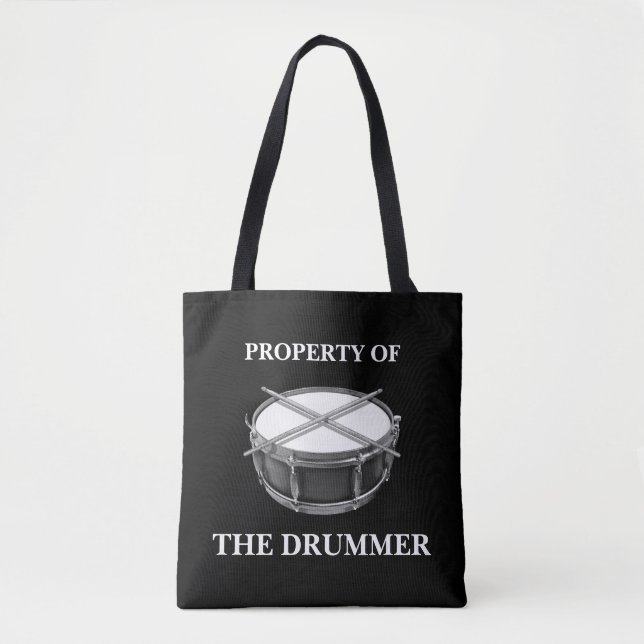 Rock & Roll Drummer Snare Drum Drumsticks Musician Tote Bag (Front)
