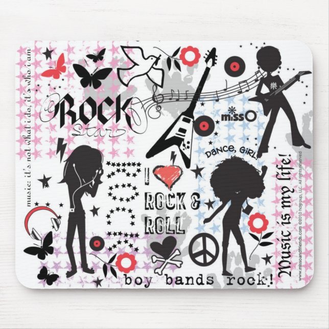 Rock & Roll Girls Mouse Pad (Front)