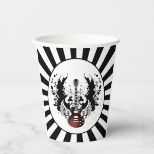 Rock & Roll Guitar Rocker Metal Musician Party Paper Cups