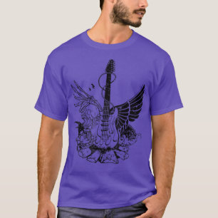 Rock & Roll Guitar Skeleton Wings Music for Guitar T-Shirt