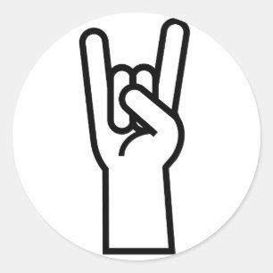 Rock & Roll Hand Symbol Classic Round Sticker