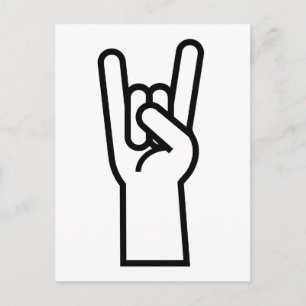 Rock & Roll Hand Symbol Postcard