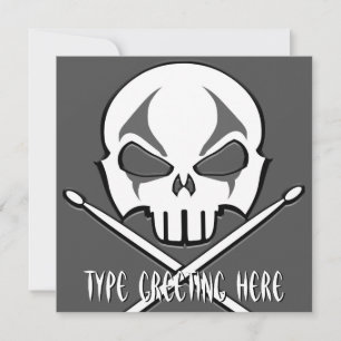 Rock & Roll Invitations Personalised Drummer Cards