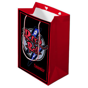 Rock & Roll Lightning Red Medium Gift Bag