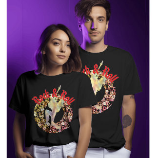 Rock & Roll Neon Music Festival red typography T-Shirt