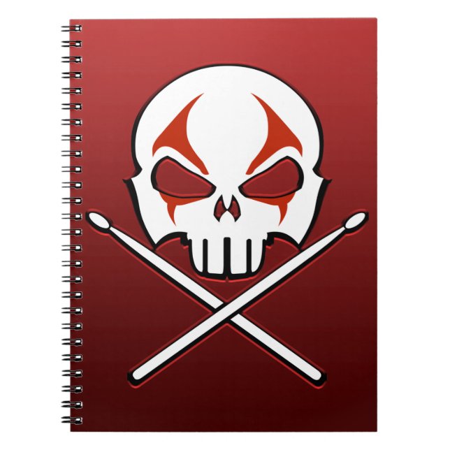 Rock & Roll Notebook Metal Drummer Journal Book (Front)