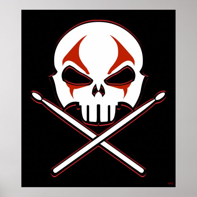 Rock & Roll Poster Heavy Metal Drummer Poster Deco (Front)