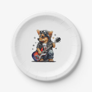 Rock  Roll Puppy Dog (Five)   Paper Plate