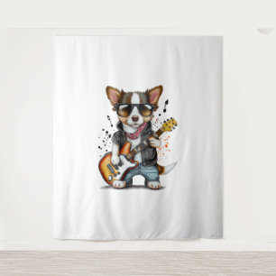 Rock Roll Puppy Dog (One) Tapestry