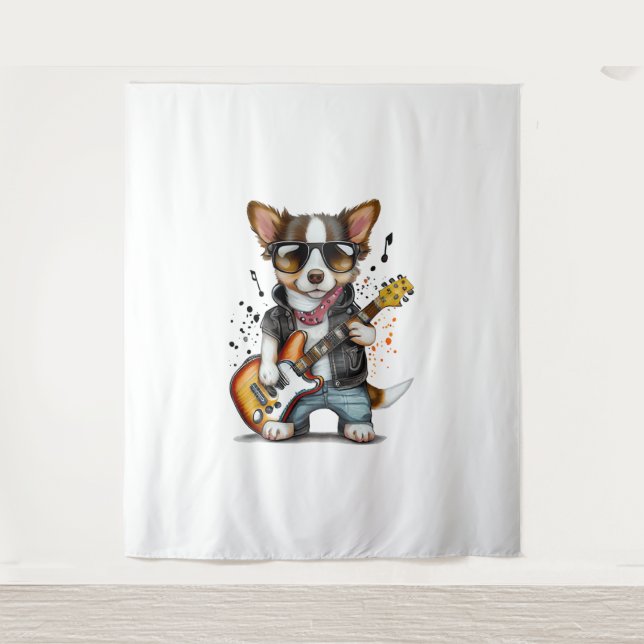 Rock  Roll Puppy Dog (One)   Tapestry (Front)