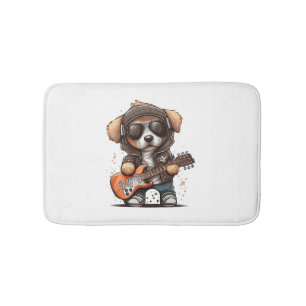 Rock Roll Puppy Dog (Six) Bath Mat