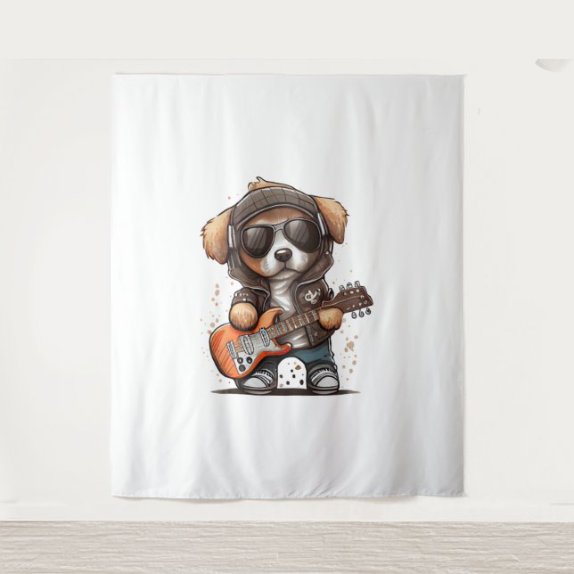 Rock  Roll Puppy Dog (Six)   Tapestry (Front)