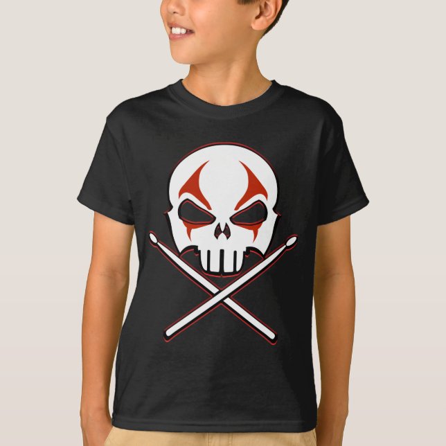 Rock & Roll Shirt Heavy Metal Drummer Kid's Shirt (Front)