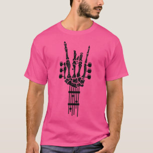 Rock & Roll Skeleton Design Guitar Music Lover  T-Shirt