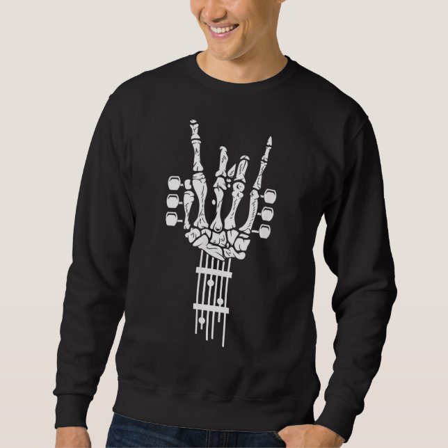 Rock & Roll Skeleton Guitar Music Sweatshirt (Front)