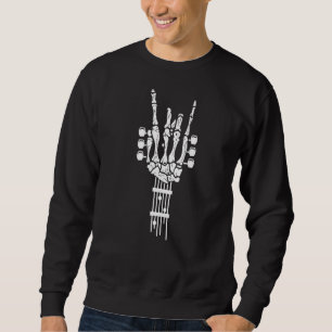 Rock & Roll Skeleton Guitar Music Sweatshirt