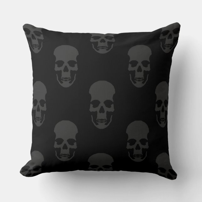 Rock & Roll Skull Pattern Pillow (Front)