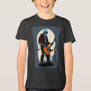 Rock & Roll Skull T-Shirt Design Tri-Blend Shirt