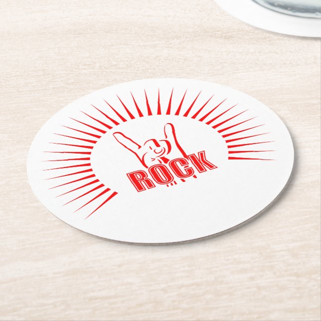 Rock Round Paper Coaster (Angled)