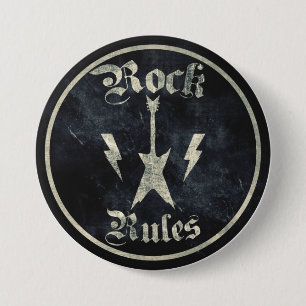 Rock Rules !! 7.5 Cm Round Badge