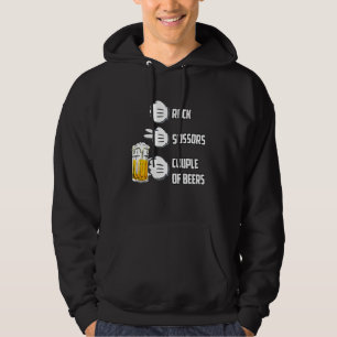 Rock Scissors Couple Of Beer  Beer Hoodie