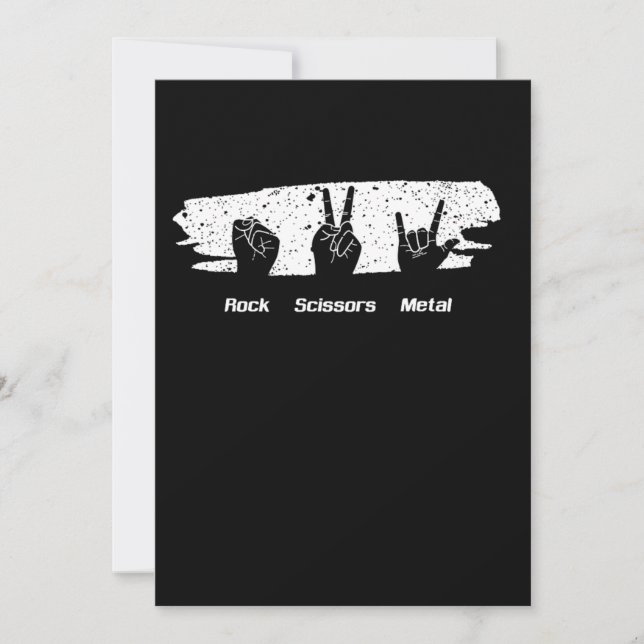 Rock Scissors Heavy Metal Music Concert Band Bassi Invitation (Front)