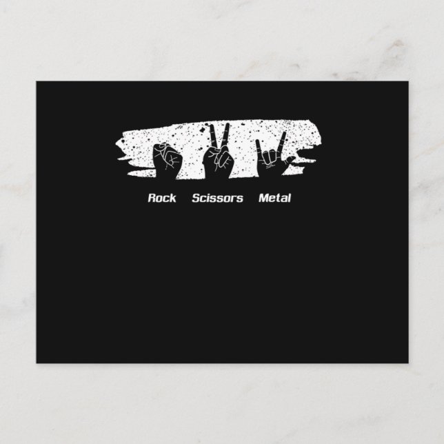 Rock Scissors Heavy Metal Music Concert Band Bassi Postcard (Front)